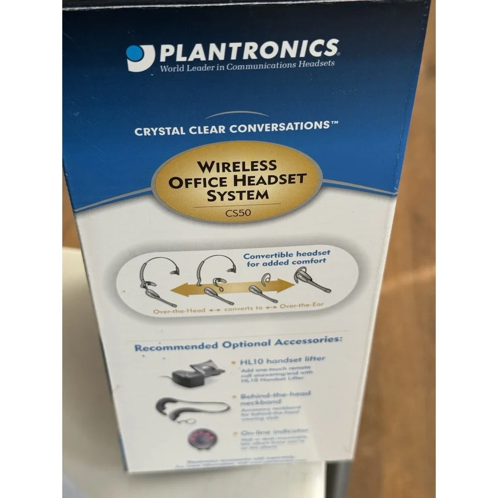 Plantronics CS 50 Wireless Office Cordless Headset System With Call Monitor